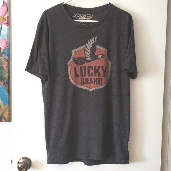 Lucky Brand Grey Eagle Logo T-Shirt Size Large - Picture 8 of 8